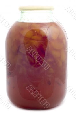 Apricot jam glass jar