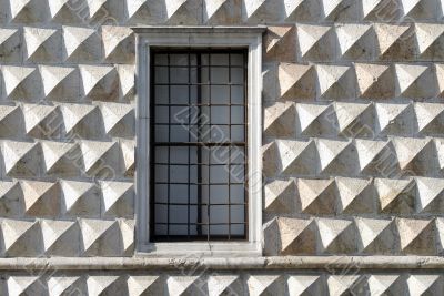 Ferrara, wall of a historic palace