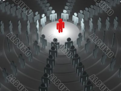 Conceptual image of teamwork. 3D image.