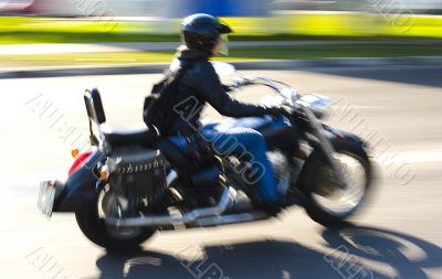 Girl and motorcicle