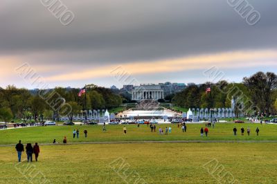 Lincoln Memorial at the evening