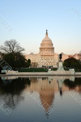 US Capitol at sunset