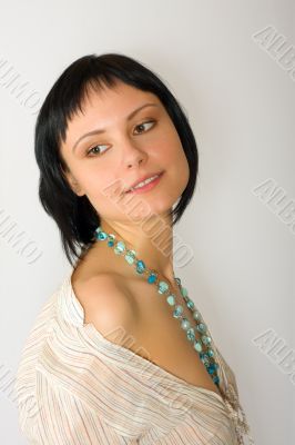 beautiful girl with a beads
