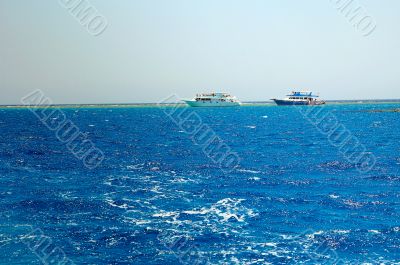 Two ships in the sea. Two ships in the sea.