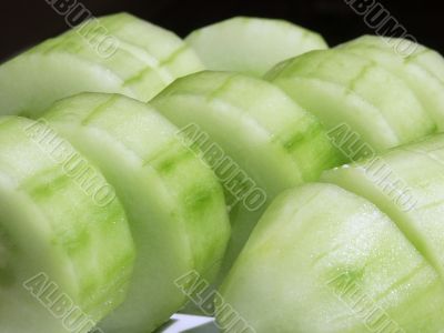 frsehly sliced cucumber