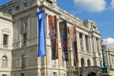 Colorful Banners in Breeze at Library of Congress