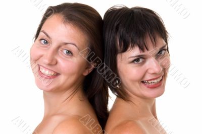 Two smiling women