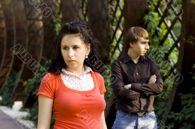 unhappy young couple