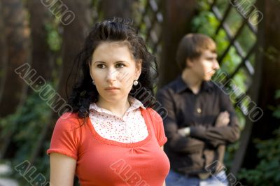 unhappy young couple