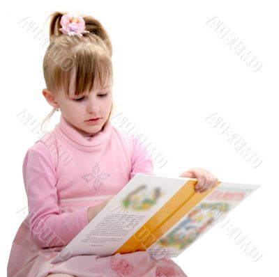 isolated reading girl