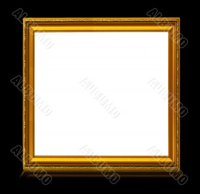 frame with reflection isolated on black