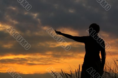 woman stretching out her arm