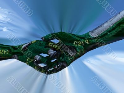 Micro Chip Shake Hands Micro Chip Shake Hands