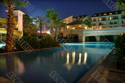 Hotel Pool at Night