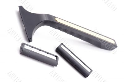 Black safety razor macro