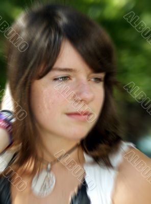 Portrait of a young girl, a young woman. Portrait of a young girl, a young woman.