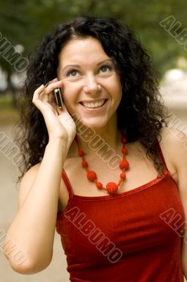pretty woman using mobile phone