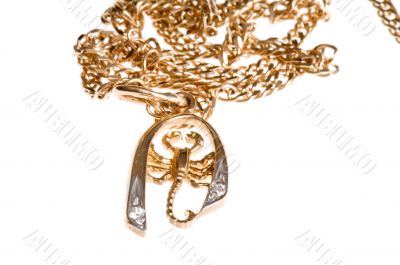 Golden chain with scorpion