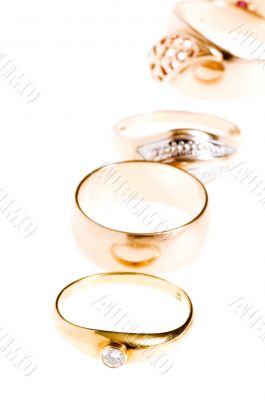 Golden rings closeup