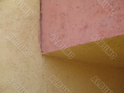 abstract colorful stucco wall corner