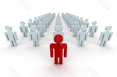 Conceptual image of teamwork. 3D image.