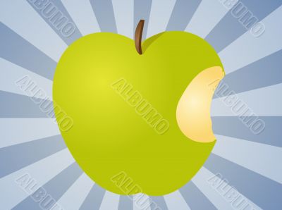 Apple with bite  illustration
