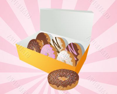 Box of donuts illustration