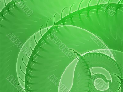 Swirling spiral fronds abstract