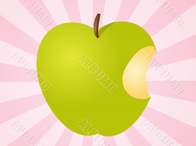 Apple with bite  illustration