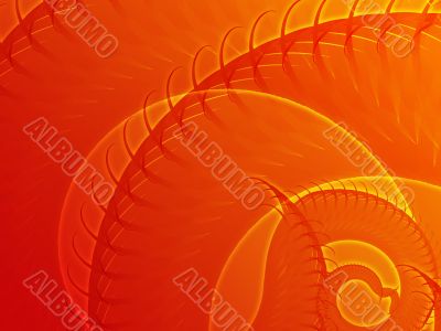 Swirling spiral fronds abstract