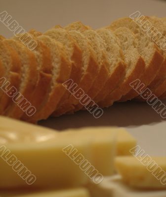 bread and cheese on a dish