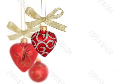 Christmas Decoration / Red hearts and ball Christmas Decoration / Red hearts and ball