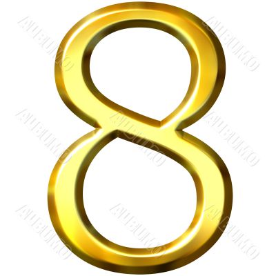 3d golden number 8