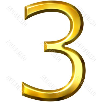 3d golden number 3