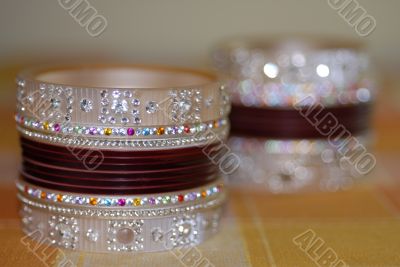 Colorful Bridal Ornament Bangles
