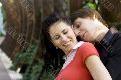 young couple in the park