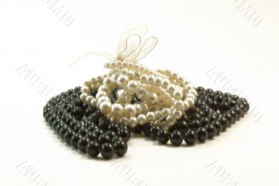 Black beads and white braclet