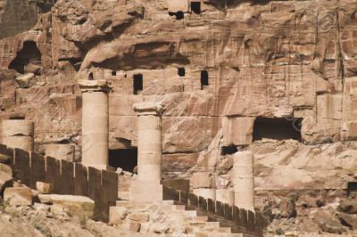 Petra ruins and mountains in Jordan