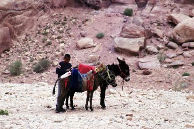 Petra ruins and mountains in Jordan