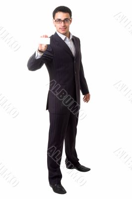 businessman with business card