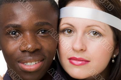 Two faces close up