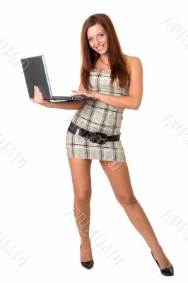 charming student with laptop
