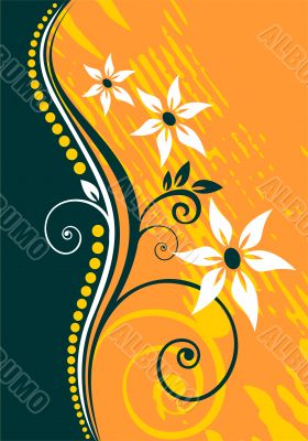 orange floral background orange floral background