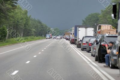 Cars stopping