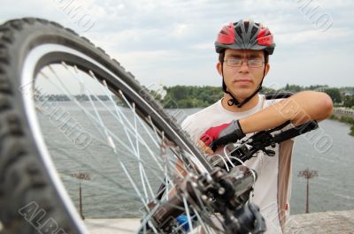 Portrait of cross country cyclist