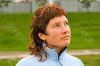 pretty woman in blue