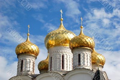 Orthodox church with golden domes