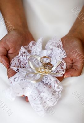 Garter and wedding rings Garter and wedding rings