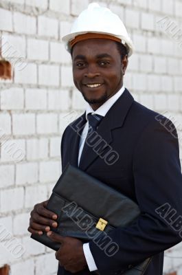 African american engineer outside African american engineer outside