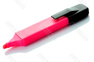One fluorescent marker on a white background